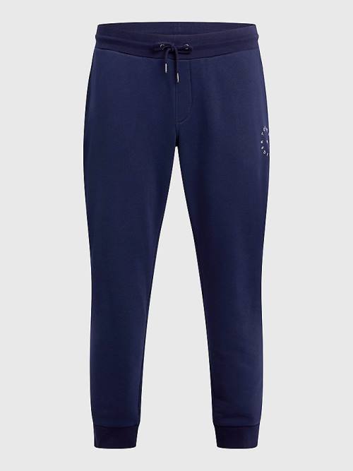 Muške Tommy Hilfiger Plus Organic Cotton Flex Fleece Joggers Pantalone Plava | TH402DAS