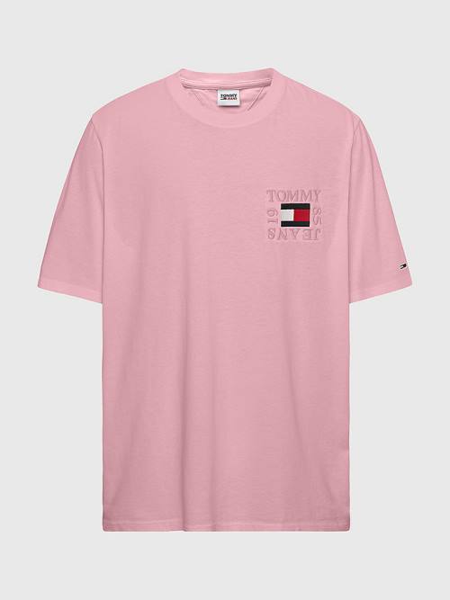 Muške Tommy Hilfiger Plus Organic Cotton Boxy Majice Roza | TH425ULH