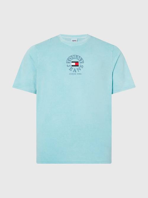 Muške Tommy Hilfiger Plus Organic Cotton Logo Majice Plava | TH752NSB