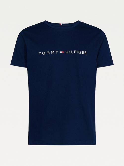 Muške Tommy Hilfiger Plus Organic Cotton Logo Majice Plava | TH918WNO