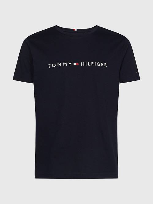 Muške Tommy Hilfiger Plus Organic Cotton Logo Majice Plava | TH918WNO