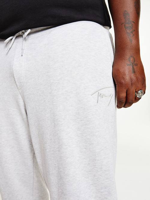 Muške Tommy Hilfiger Plus Recycled Signature Logo Slim Fit Joggers Pantalone Siva | TH942DMF