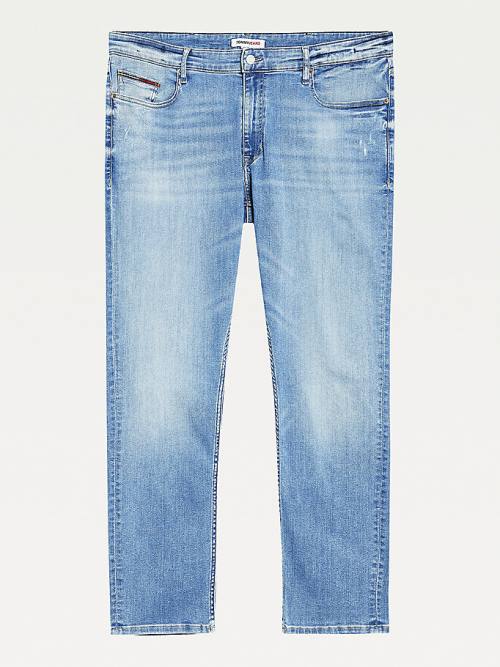 Muške Tommy Hilfiger Plus Scanton Slim Faded Farmerke Denim Plava | TH327IXN