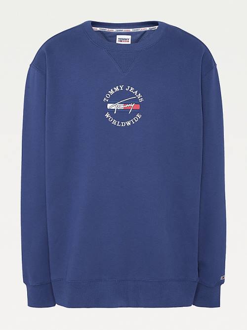 Muške Tommy Hilfiger Plus Timeless Signature Logo Duksevi Plava | TH392SDZ