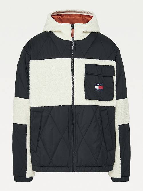 Muške Tommy Hilfiger Plus Tommy Badge Sherpa Jakna Crna | TH610UFC