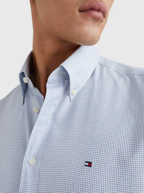 Muške Tommy Hilfiger Puppytooth Check Slim Fit Košulje Plava | TH652SYW