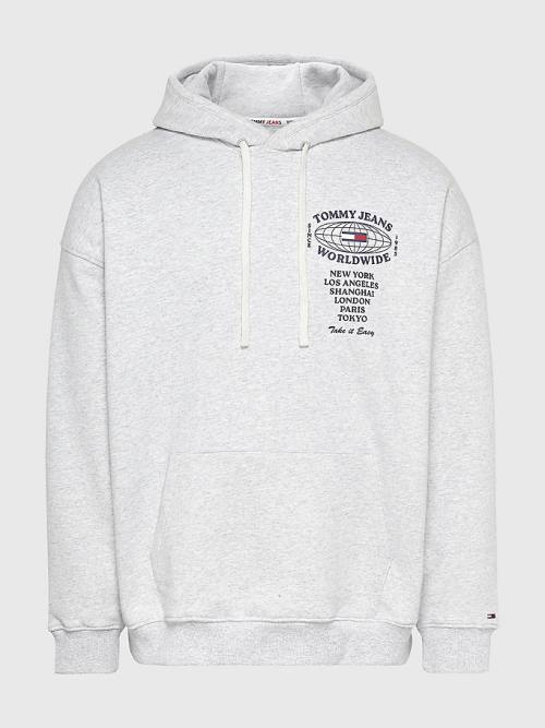 Muške Tommy Hilfiger Recycled Logo Duks Hoodie Siva | TH640MCY