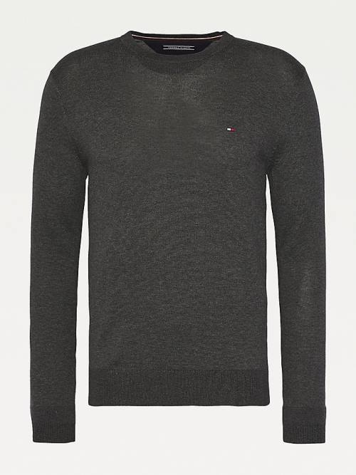 Muške Tommy Hilfiger Regular Fit Crew Neck Jumper Džemper Siva | TH289CYW