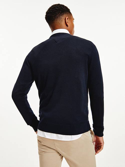 Muške Tommy Hilfiger Regular Fit Crew Neck Jumper Džemper Plava | TH613IJQ