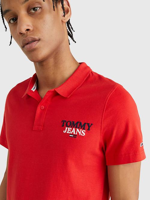 Muške Tommy Hilfiger Regular Fit Jersey Polo Majice Crveni | TH354UWT