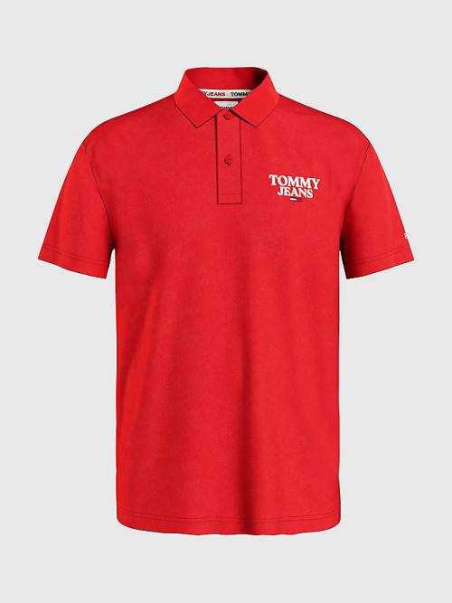 Muške Tommy Hilfiger Regular Fit Jersey Polo Majice Crveni | TH354UWT