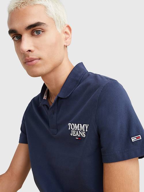 Muške Tommy Hilfiger Regular Fit Jersey Polo Majice Plava | TH671TVC