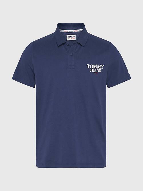 Muške Tommy Hilfiger Regular Fit Jersey Polo Majice Plava | TH671TVC