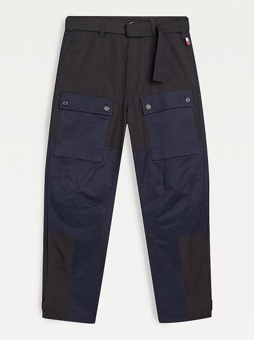 Muške Tommy Hilfiger Relaxed Baggy Fit Cargo Pantalone Crna | TH481JKN