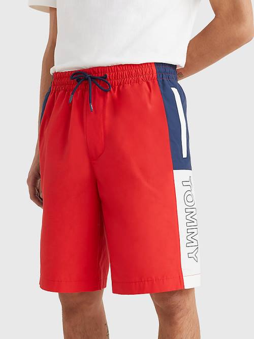 Muške Tommy Hilfiger Relaxed Fit Basketball Šortsevi Crveni | TH504BHT