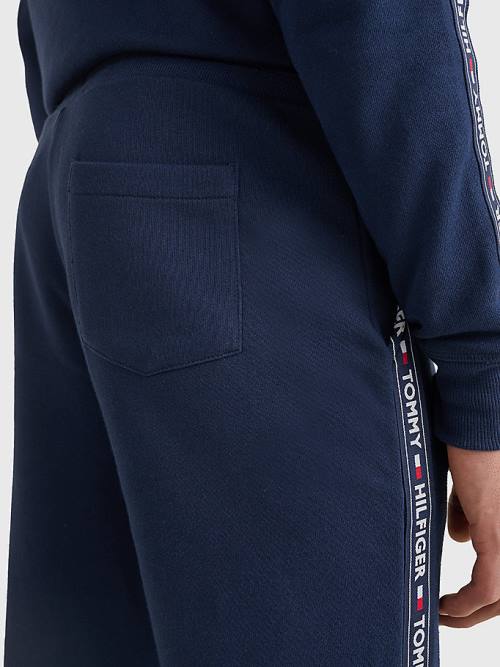 Muške Tommy Hilfiger Repeat Logo Tape Joggers Pidžama Plava | TH370IVH