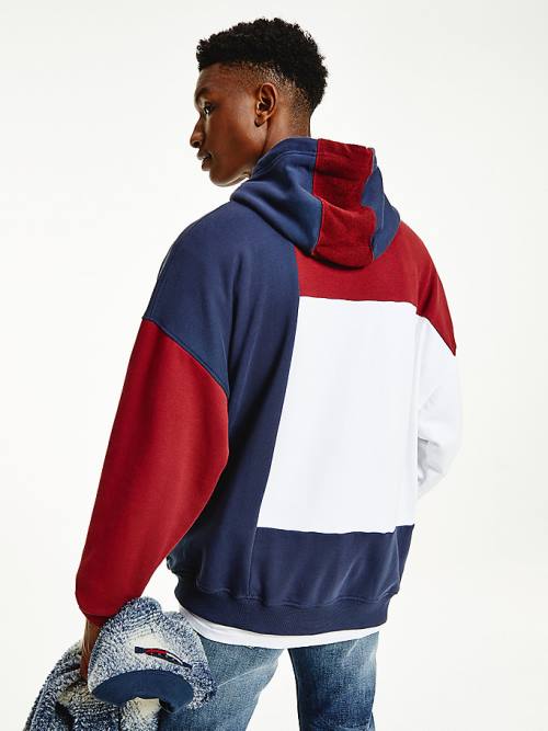 Muške Tommy Hilfiger Reversible Colour-Blocked Duks Hoodie Plava | TH543ACD