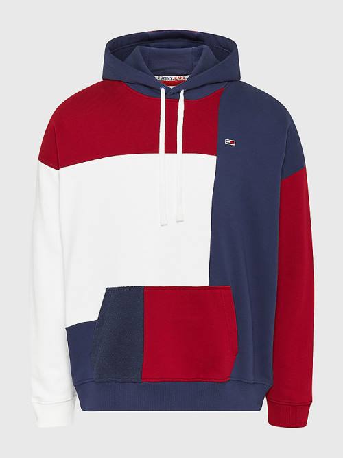 Muške Tommy Hilfiger Reversible Colour-Blocked Duks Hoodie Plava | TH543ACD