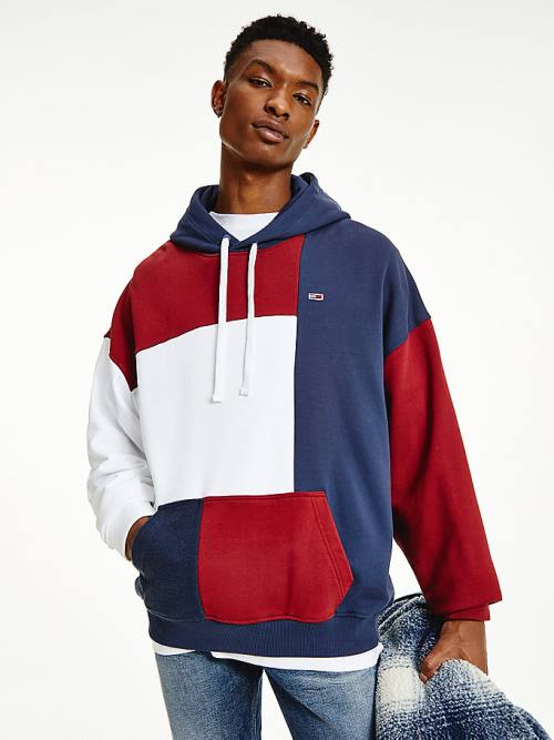 Muške Tommy Hilfiger Reversible Colour-Blocked Duks Hoodie Plava | TH543ACD