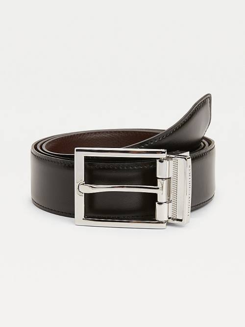 Muške Tommy Hilfiger Reversible Leather Kaiševi Crna | TH607SHI