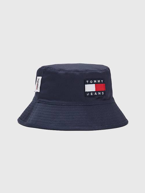 Muške Tommy Hilfiger Reversible Logo Bucket Kape Plava | TH964CXW