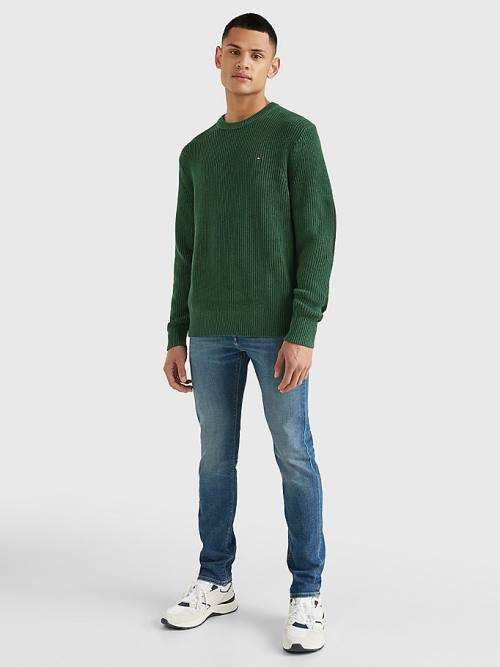 Muške Tommy Hilfiger Ribbed Crew Neck Relaxed Fit Jumper Džemper Zeleno | TH362TFQ