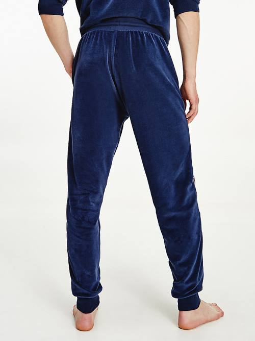 Muške Tommy Hilfiger Ribbed Texture Joggers Pidžama Plava | TH473ZXL