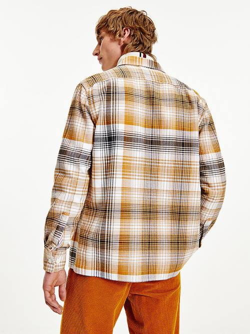 Muške Tommy Hilfiger Shadow Check Relaxed Fit Overshirt Košulje Braon | TH970ZXA