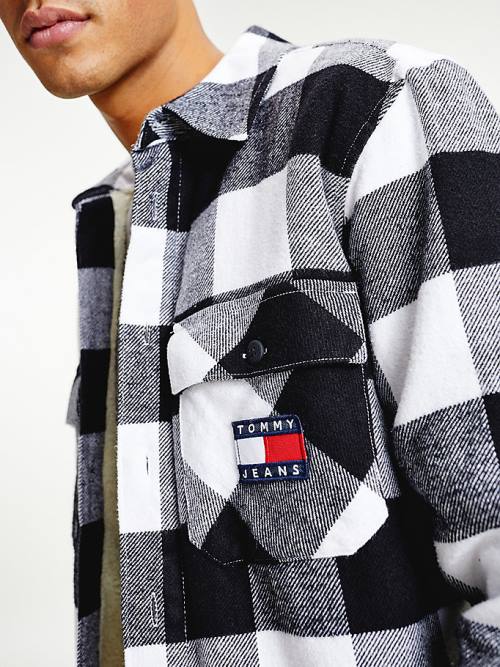 Muške Tommy Hilfiger Sherpa Flannel Oversized Overshirt Košulje Bela | TH291ZOP