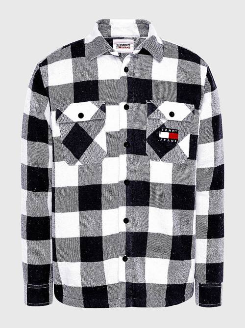 Muške Tommy Hilfiger Sherpa Flannel Oversized Overshirt Košulje Bela | TH291ZOP