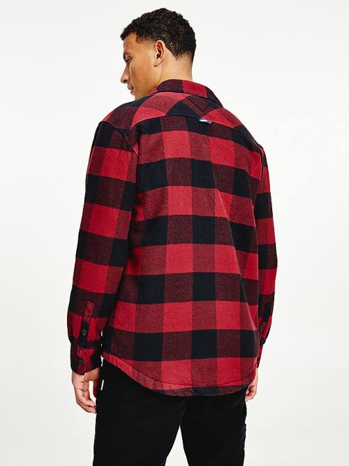 Muške Tommy Hilfiger Sherpa Flannel Oversized Overshirt Košulje Crveni | TH632NUJ