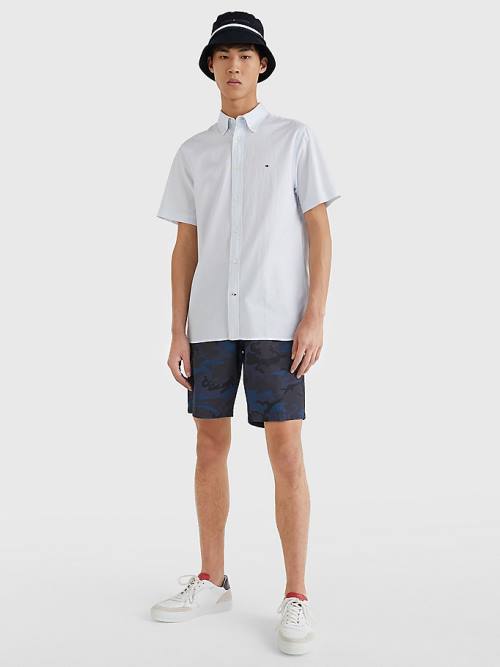 Muške Tommy Hilfiger Short Sleeve Regular Fit Poplin Košulje Plava | TH164XMV