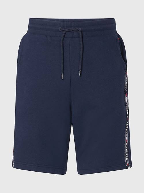 Muške Tommy Hilfiger Side Logo Drawstring Shorts Pidžama Plava | TH491XEL