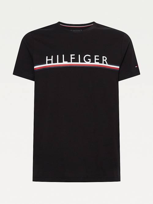 Muške Tommy Hilfiger Signature Detail Organic Cotton Majice Crna | TH971YGA