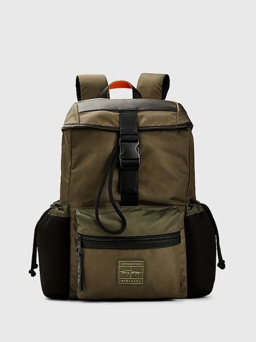 Muške Tommy Hilfiger Signature Flap Backpack Torbe Zeleno | TH694HMO