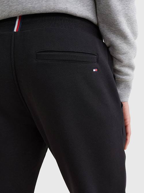 Muške Tommy Hilfiger Signature Leg Logo Joggers Pantalone Crna | TH243VYT