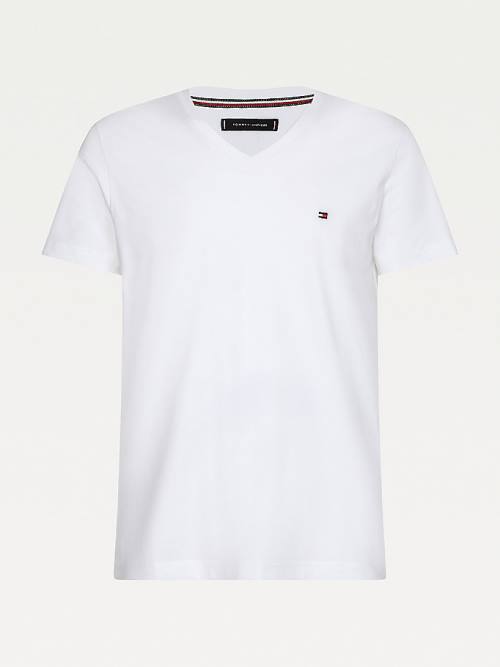 Muške Tommy Hilfiger Slim Fit Cotton Majice Bela | TH102FEL