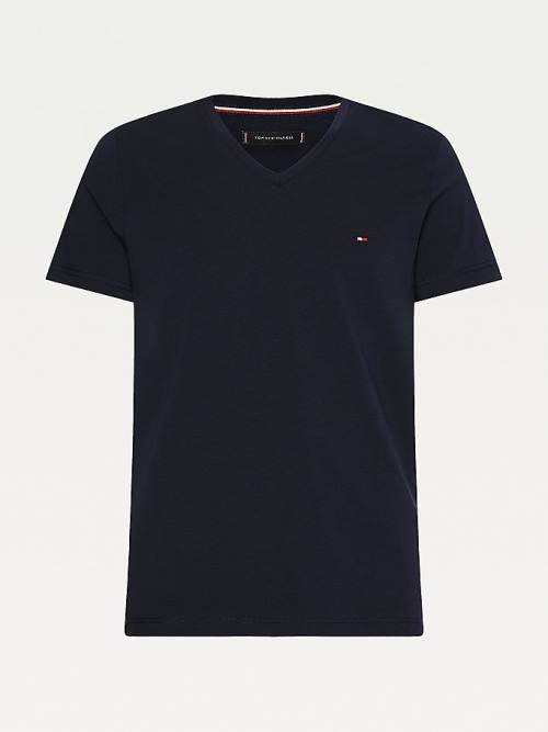 Muške Tommy Hilfiger Slim Fit Cotton Majice Plava | TH351QLD