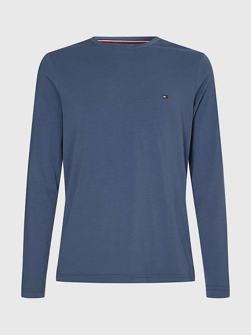 Muške Tommy Hilfiger Slim Fit Long Sleeve Majice Plava | TH091ILM