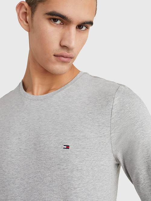 Muške Tommy Hilfiger Slim Fit Long Sleeve Majice Siva | TH240EYZ