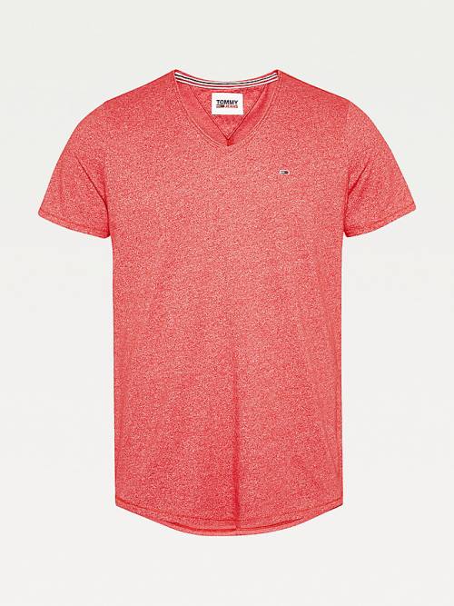 Muške Tommy Hilfiger Slim Fit V-Neck Majice Crveni | TH185USE