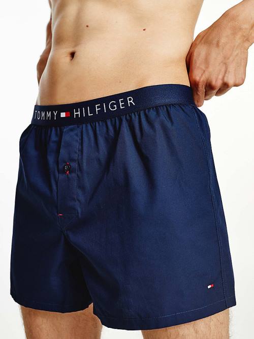 Muške Tommy Hilfiger Smart Cotton Poplin Boxers Donji veš Plava | TH784LEJ