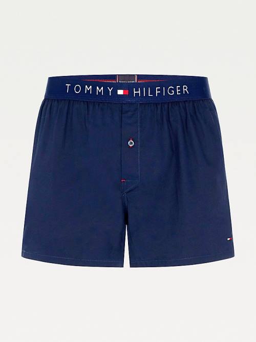 Muške Tommy Hilfiger Smart Cotton Poplin Boxers Donji veš Plava | TH784LEJ