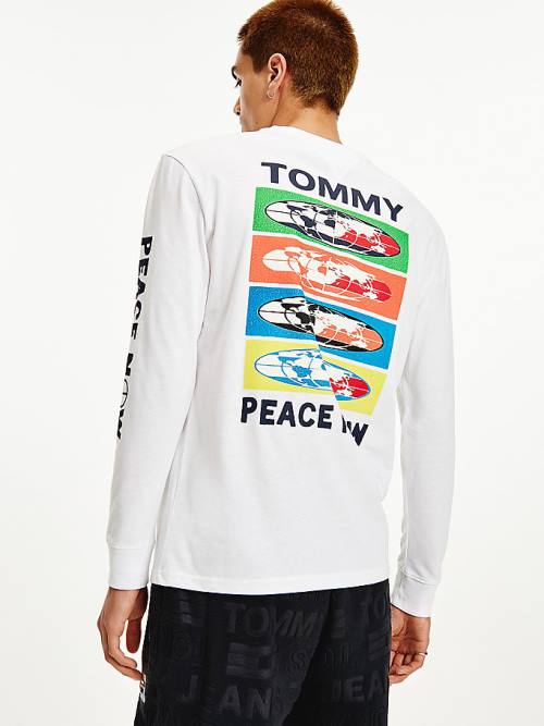 Muške Tommy Hilfiger Smiley Long Sleeve Majice Bela | TH270XCE