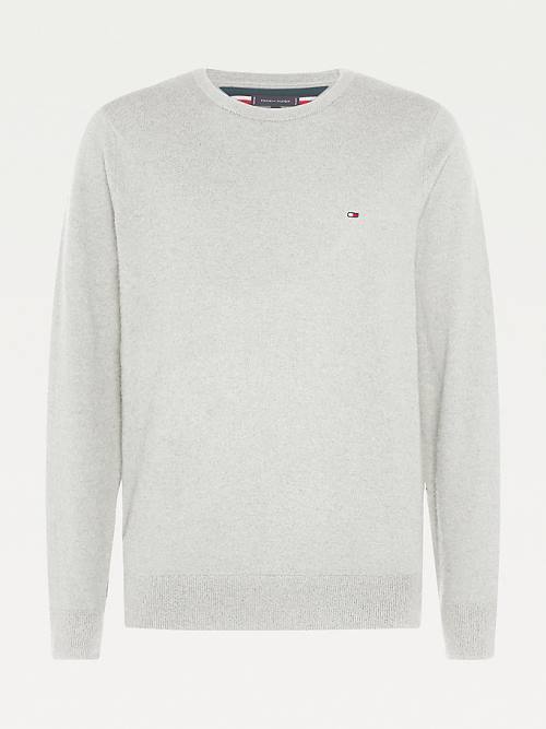 Muške Tommy Hilfiger Soft Merino Wool Crew Neck Jumper Džemper Bež | TH724FOR