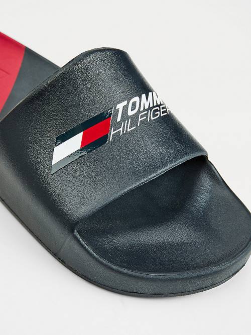 Muške Tommy Hilfiger Sport Colour-Blocked Pool Slides Sandale Plava | TH405EFD