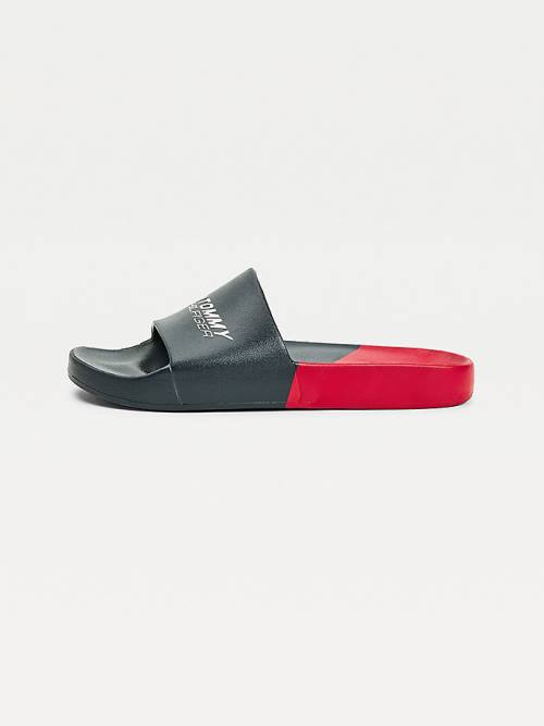 Muške Tommy Hilfiger Sport Colour-Blocked Pool Slides Sandale Plava | TH405EFD