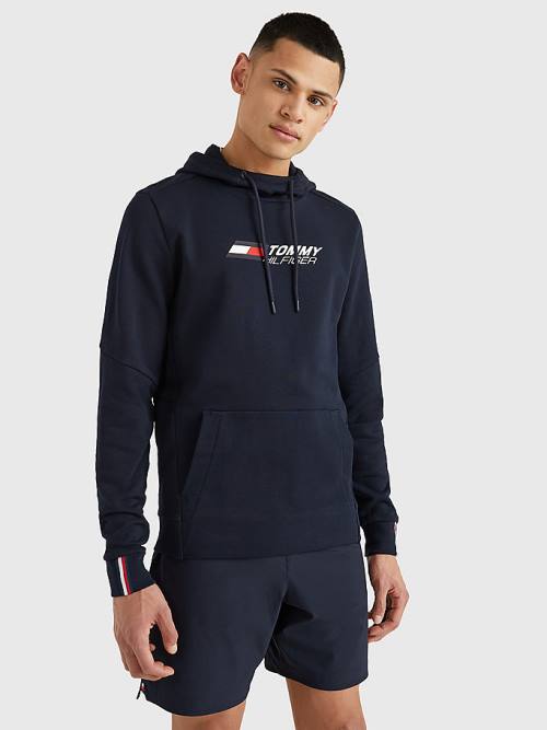 Muške Tommy Hilfiger Sport Essential Organic Cotton Duks Hoodie Plava | TH928VBZ