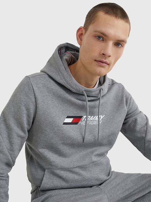 Muške Tommy Hilfiger Sport Essential TH Cool Duks Hoodie Siva | TH471ZXM