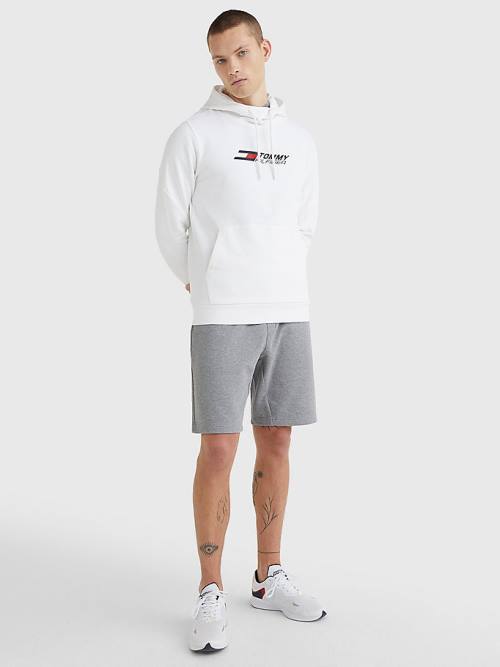 Muške Tommy Hilfiger Sport Essential TH Cool Duks Hoodie Bela | TH815KUW